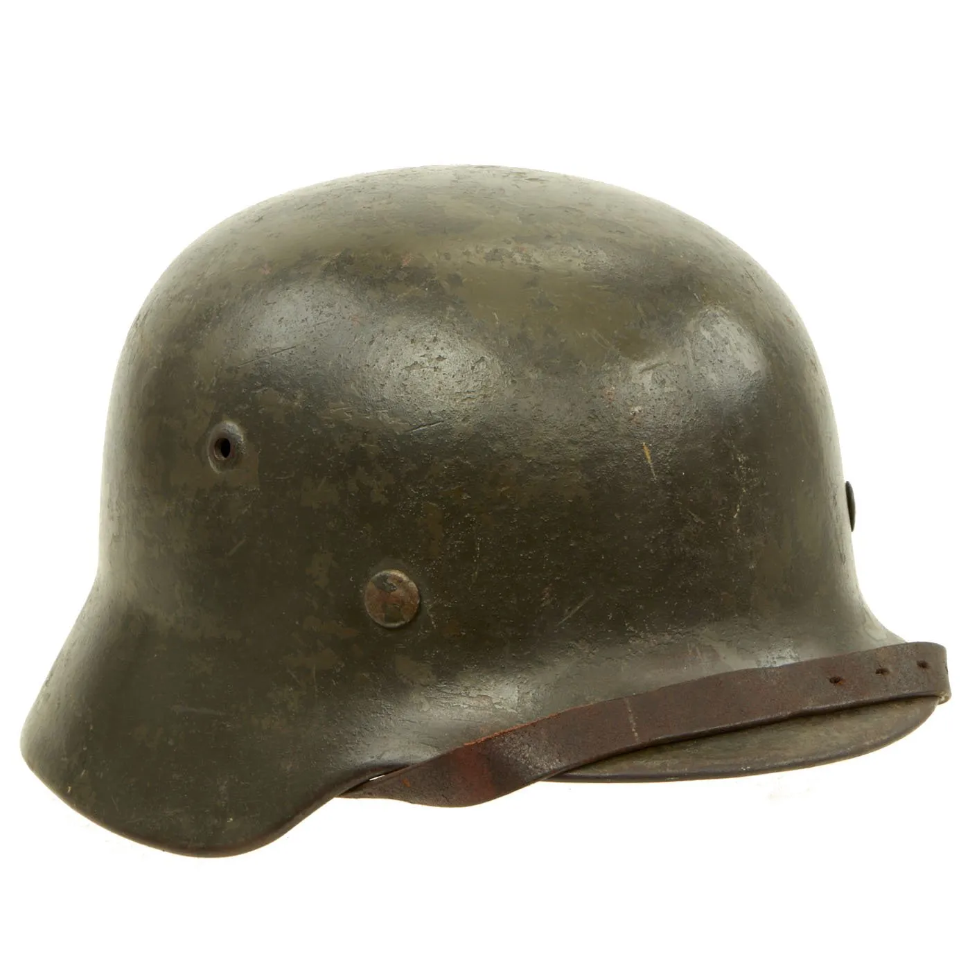 Original German WWII Service Used M35 Single Decal Army Heer Helmet with 55cm Liner - 62cm Shell