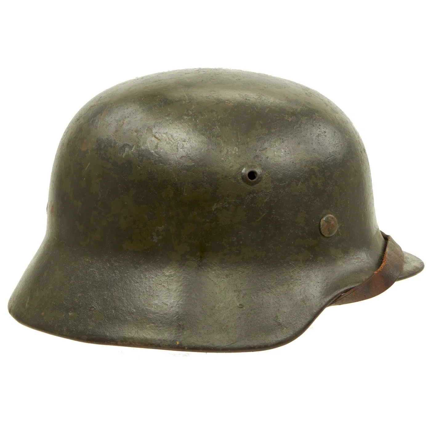 Original German WWII Service Used M35 Single Decal Army Heer Helmet with 55cm Liner - 62cm Shell