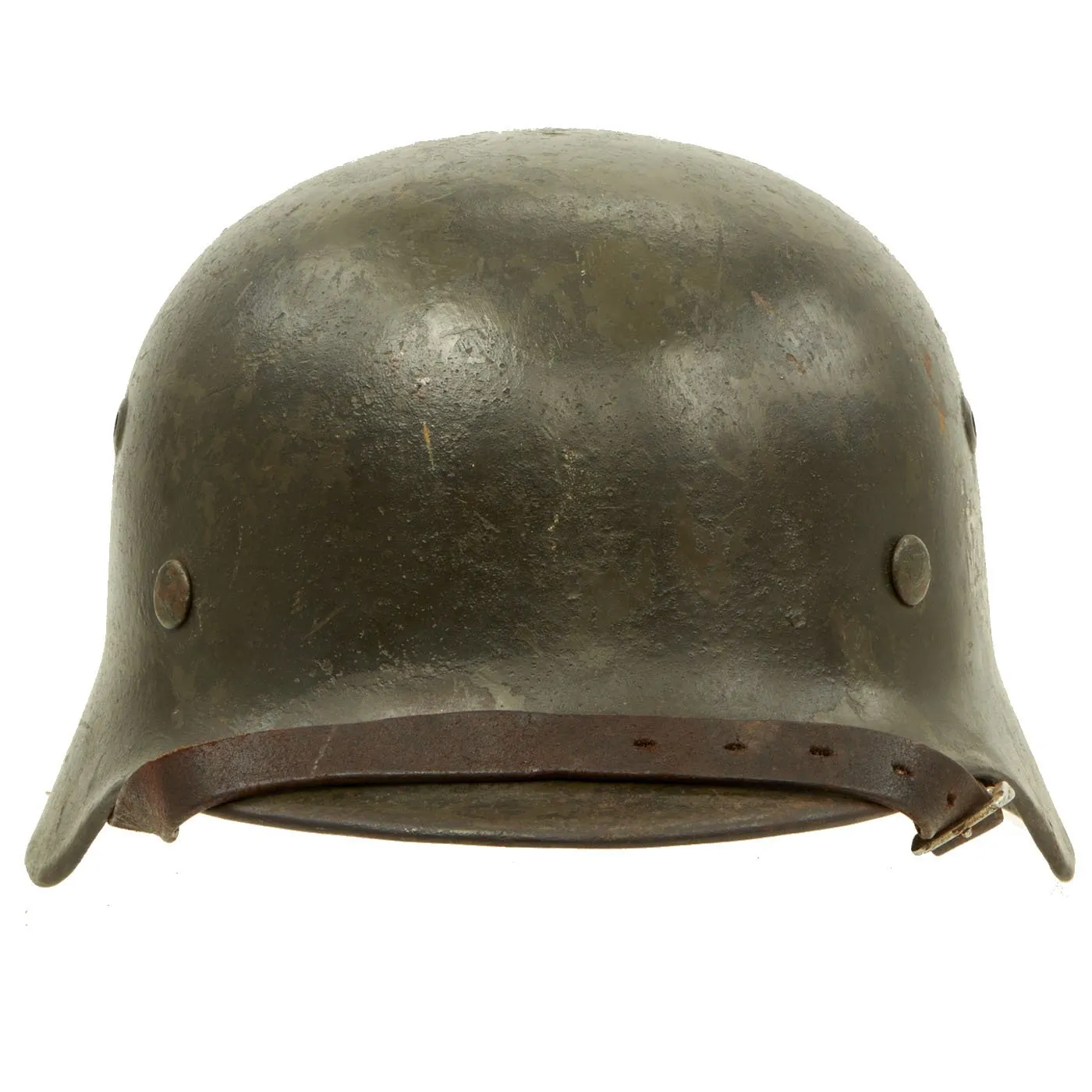 Original German WWII Service Used M35 Single Decal Army Heer Helmet with 55cm Liner - 62cm Shell