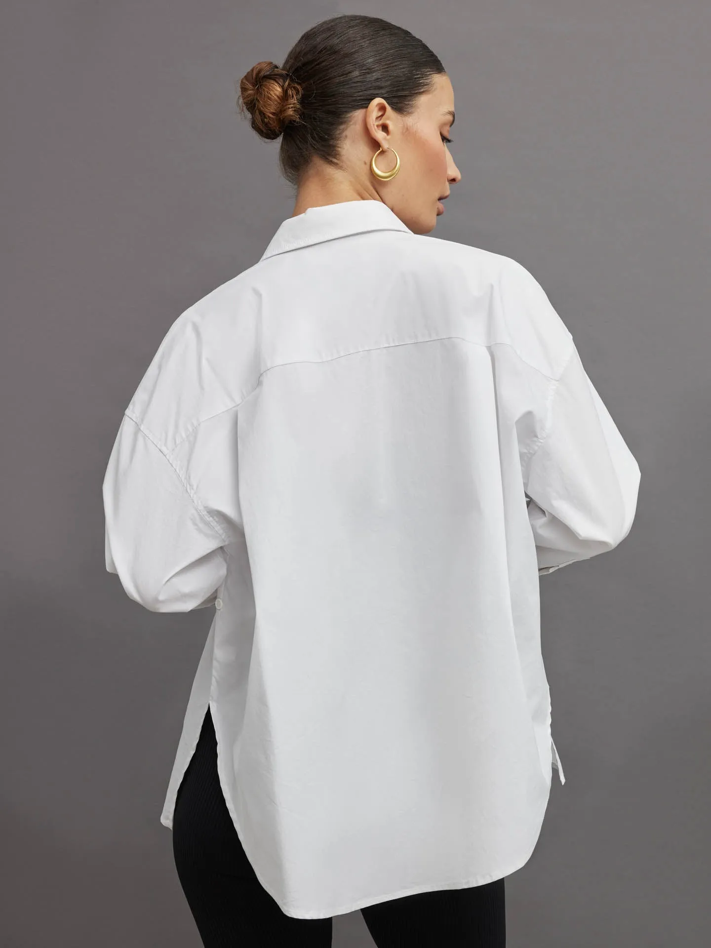 Oversized Button Up Shirt - White