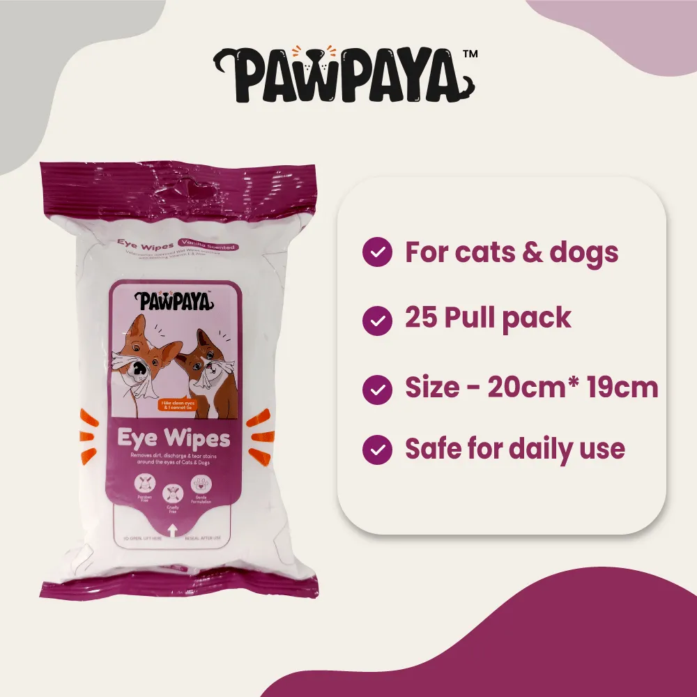 Pawpaya Eye Wipes for Dogs and Cats