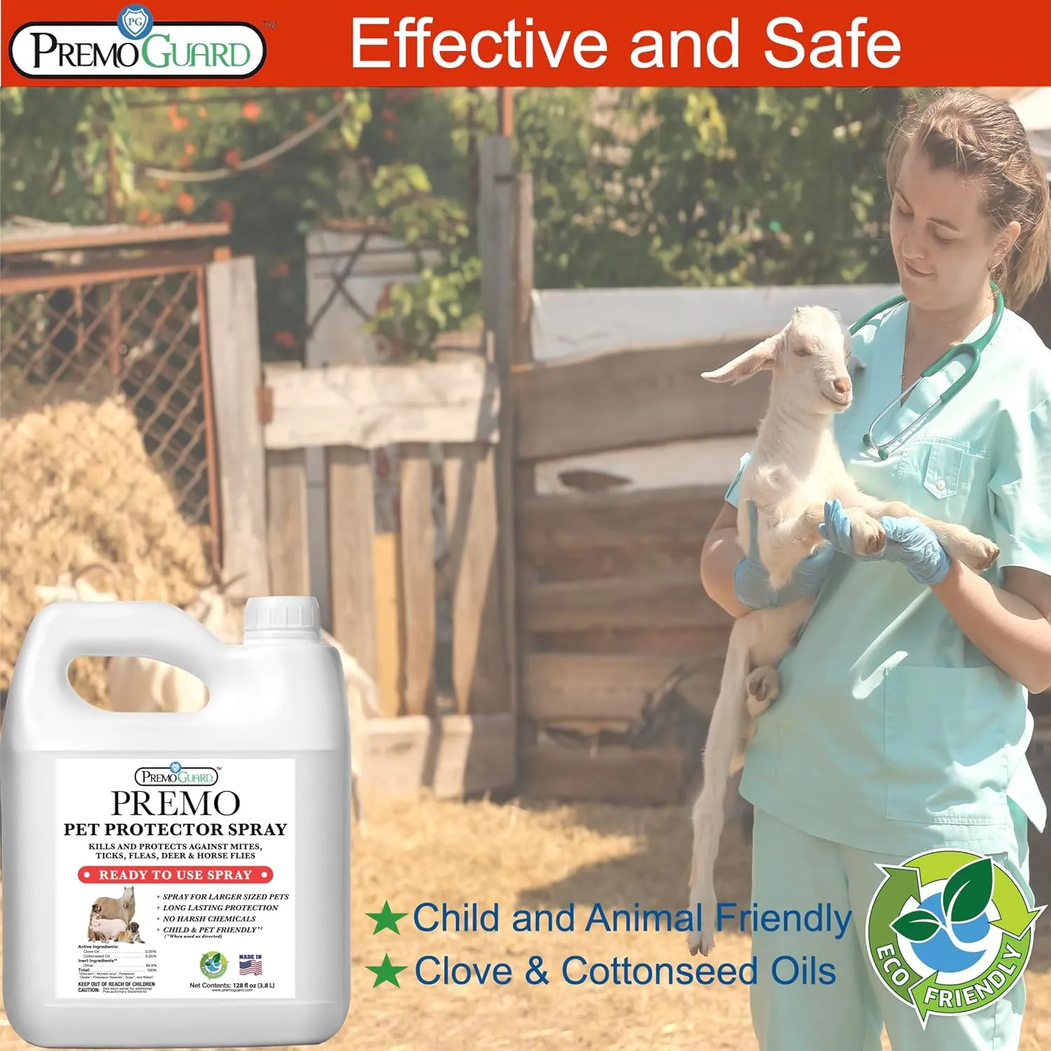 Pet Protector 128 oz - Plant Based All Natural Non-Toxic - By Premo Guard