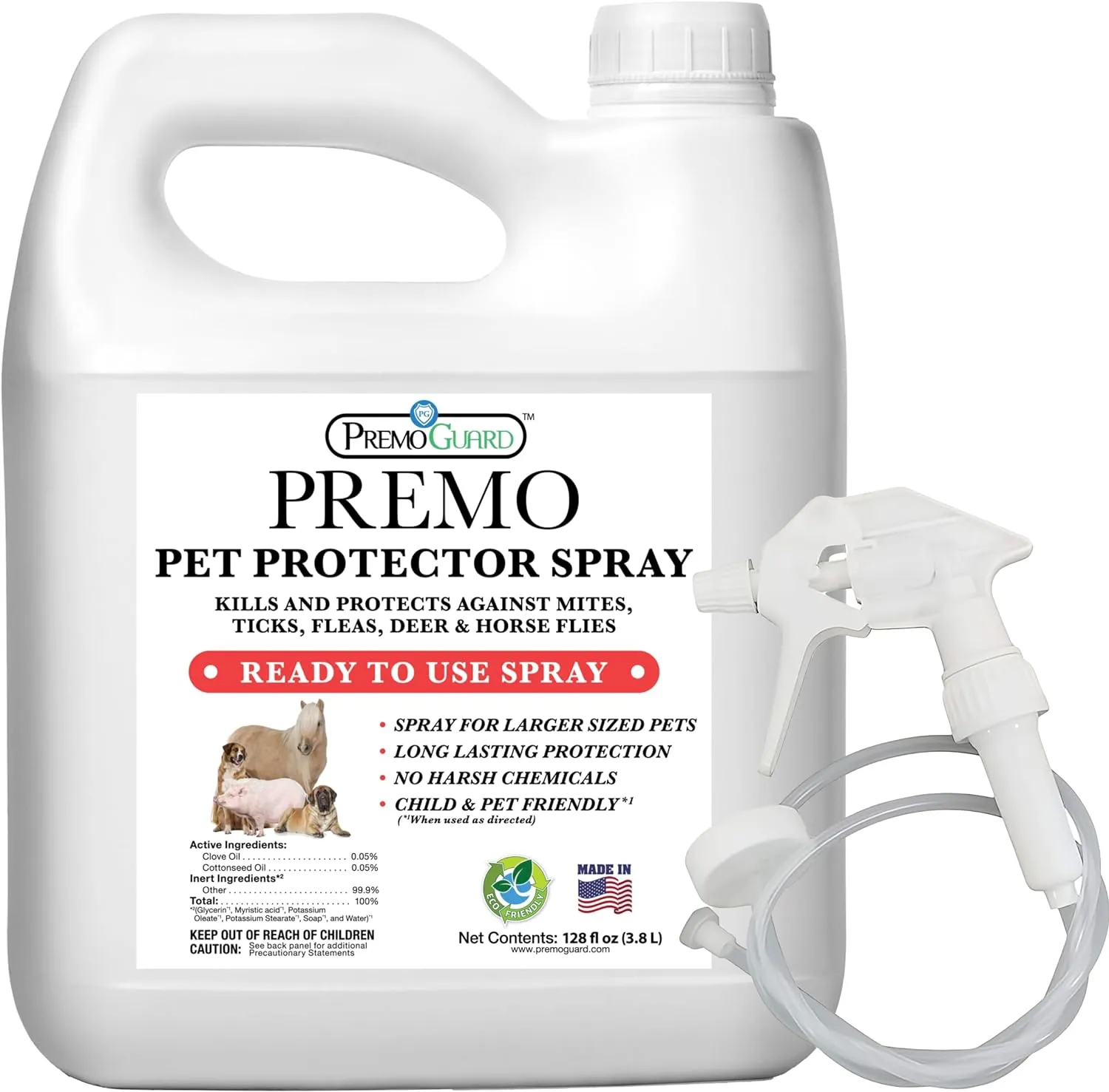 Pet Protector 128 oz - Plant Based All Natural Non-Toxic - By Premo Guard