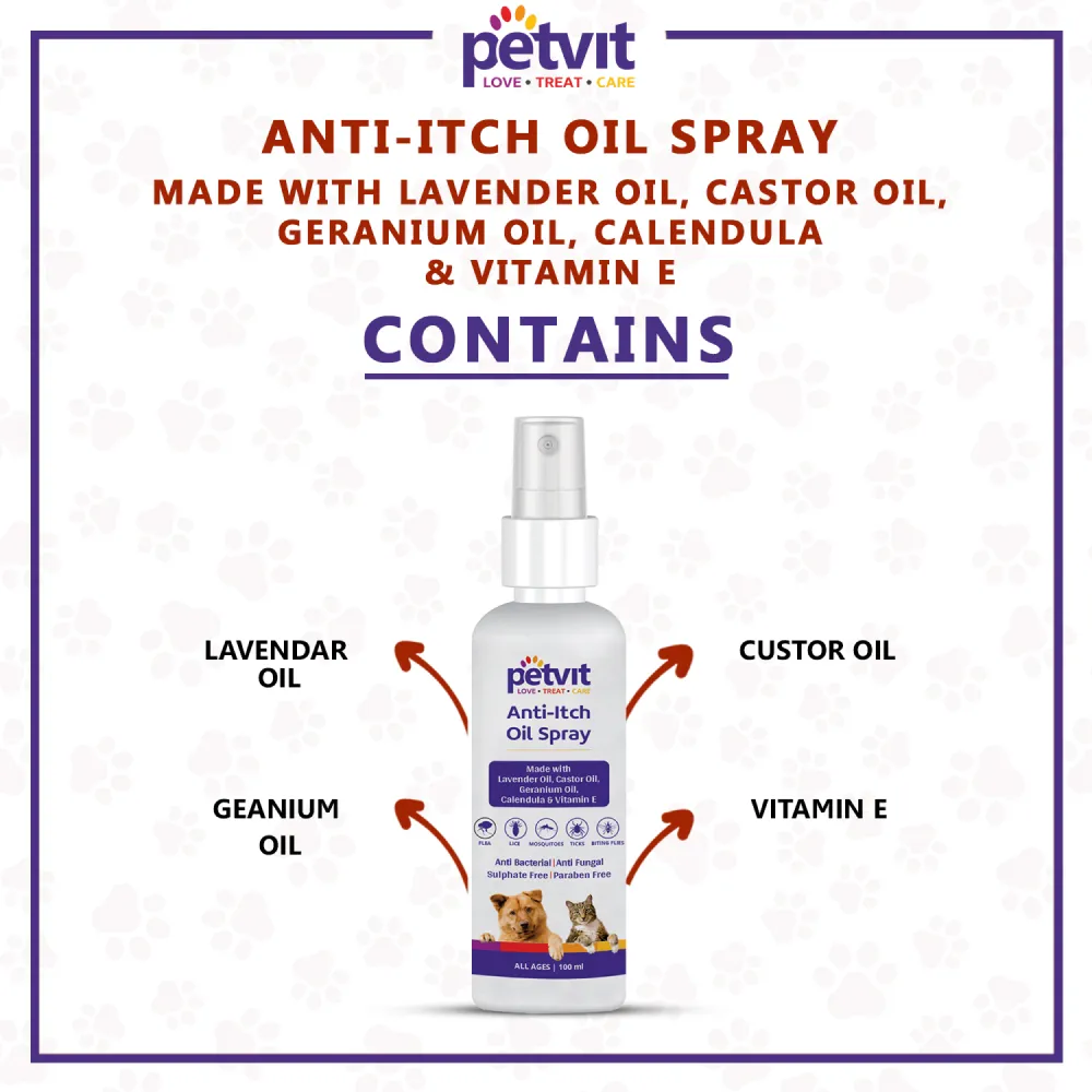 Petvit Anti Itch Oil Spray for Cats & Dogs