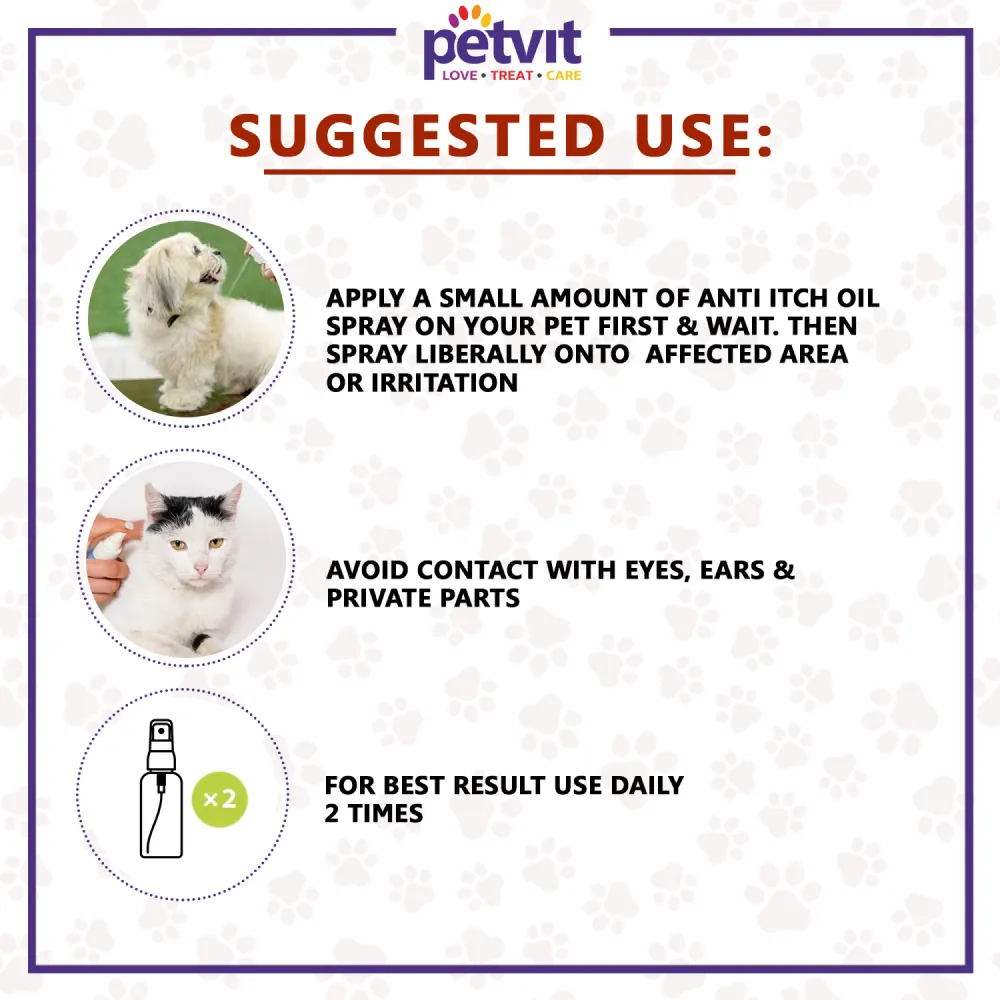 Petvit Anti Itch Oil Spray for Cats & Dogs