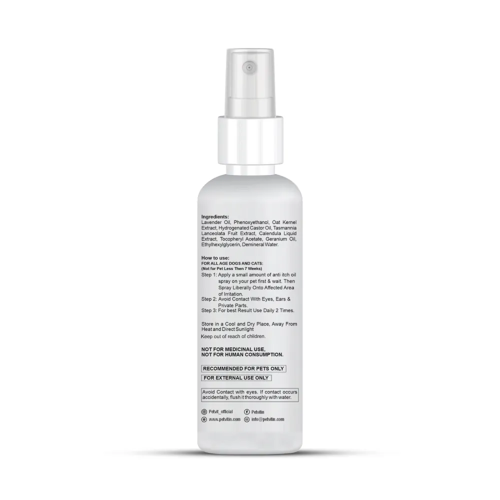 Petvit Anti Itch Oil Spray for Cats & Dogs