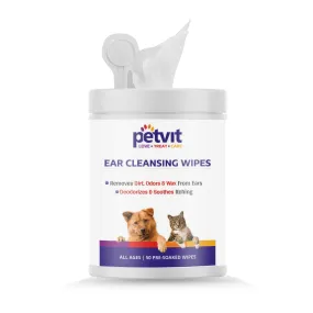 Petvit Dog Wipes for cleaning Ear | Wet Wipes for Dog - Cleans Ears & Face | Dog Wet Wipes for grooming | Pack of 1 | 50 Count