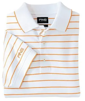 PING COLLECTION - DRY-FIBER DYNAMICS Yarn-Dyed Pique Stripe Sport Shirt with UV Protection