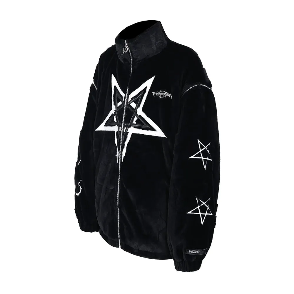 PINKSPINK Occult Symbols Velvet Bomber Jacket - Black