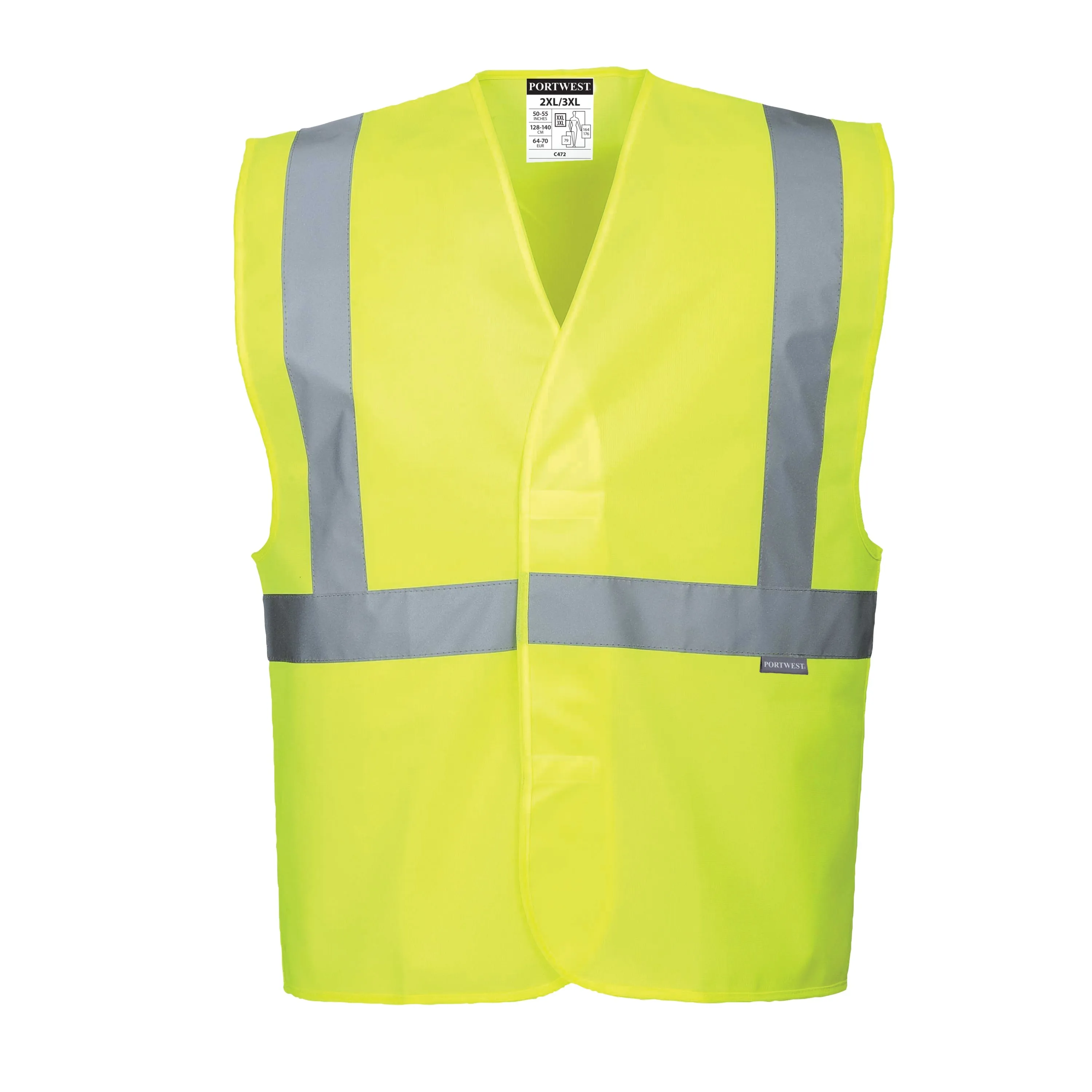 PORTWEST® High Visibility Safety Vest - ANSI Class 2 - One Reflective Band - C472