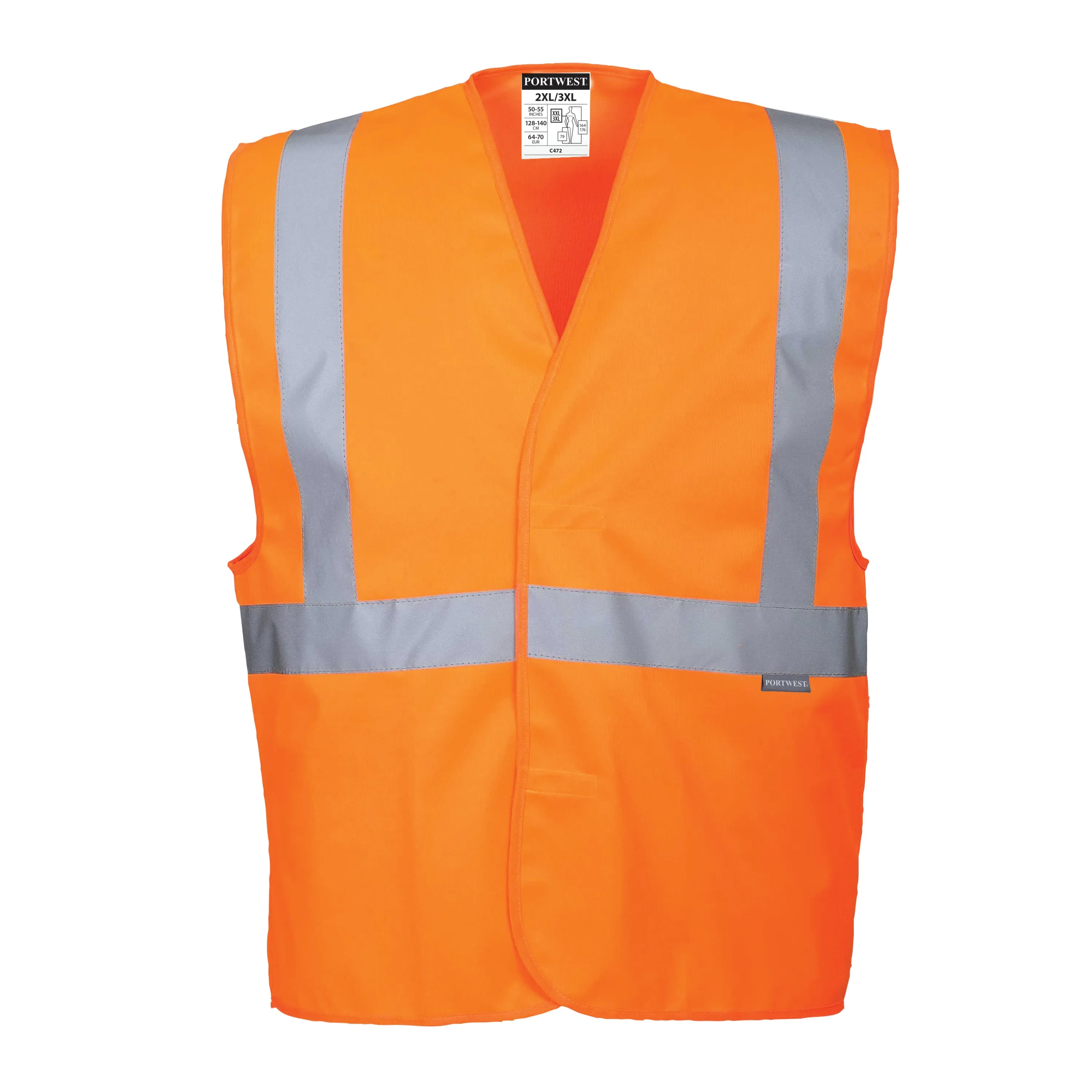 PORTWEST® High Visibility Safety Vest - ANSI Class 2 - One Reflective Band - C472