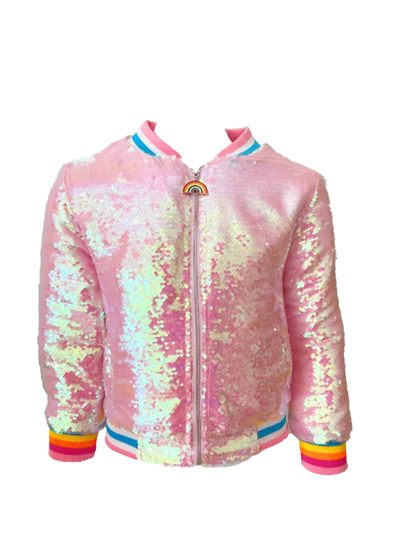 Powder Puff Pink Sequin Bomber