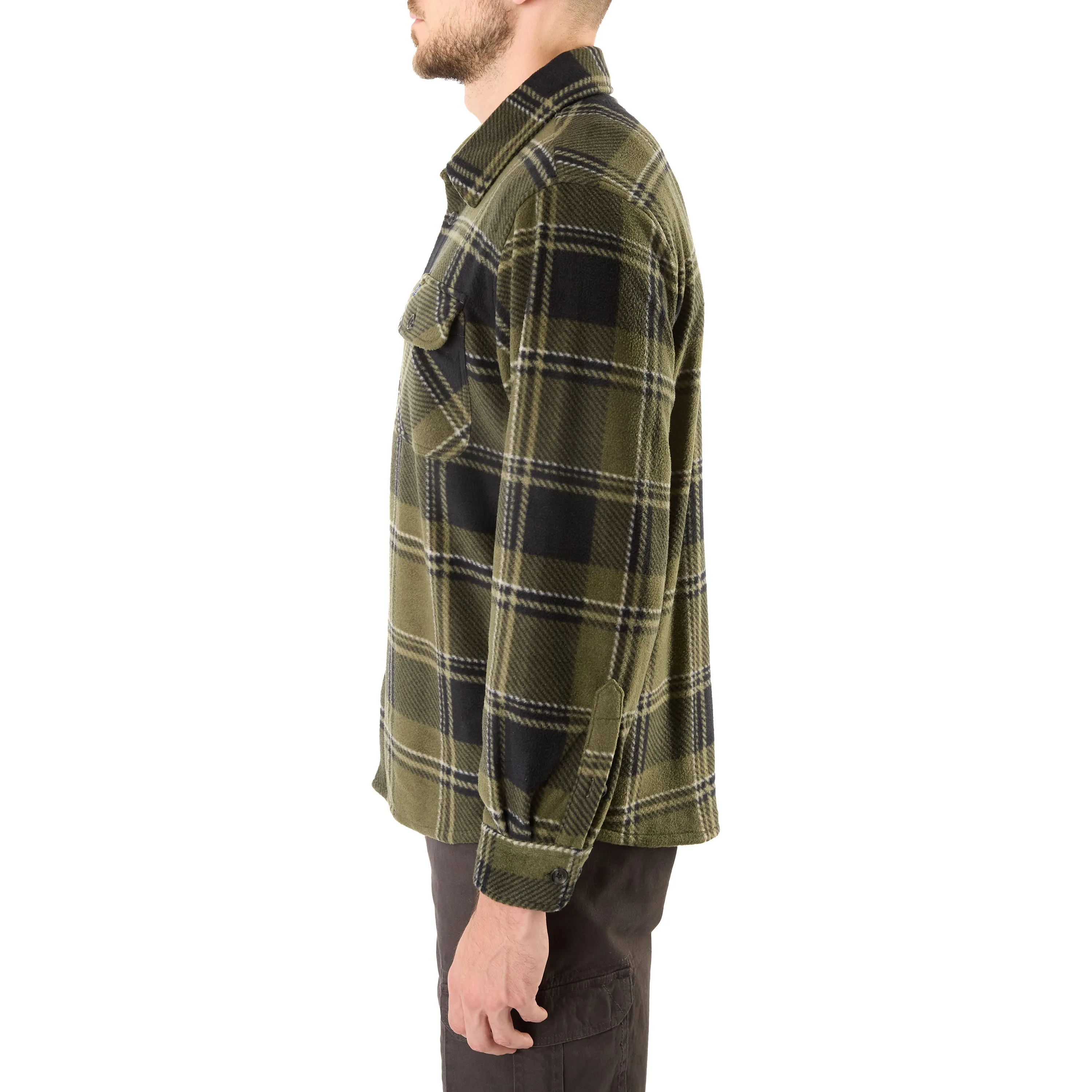 PRINTED PLAID MICROFLEECE SHIRT