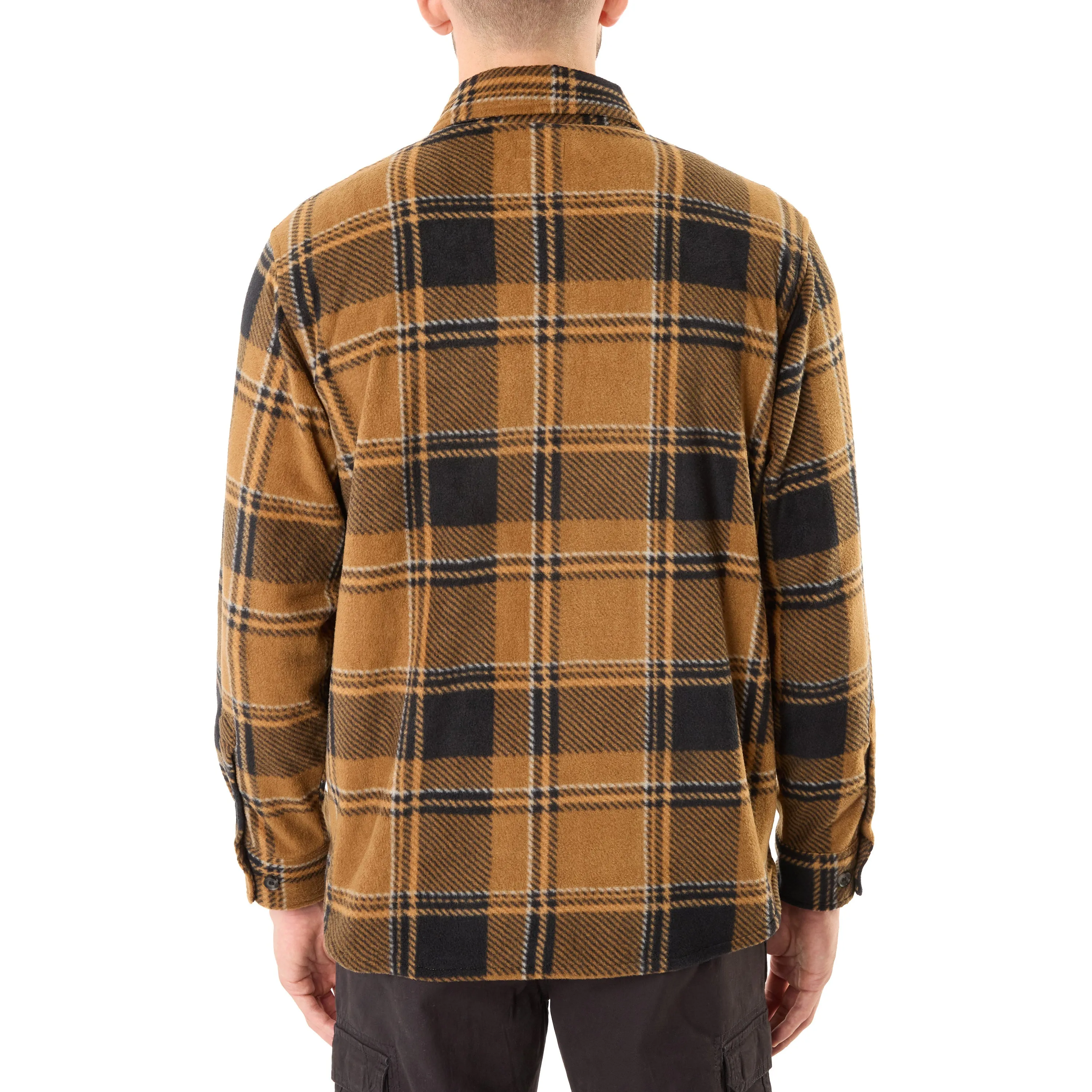 PRINTED PLAID MICROFLEECE SHIRT