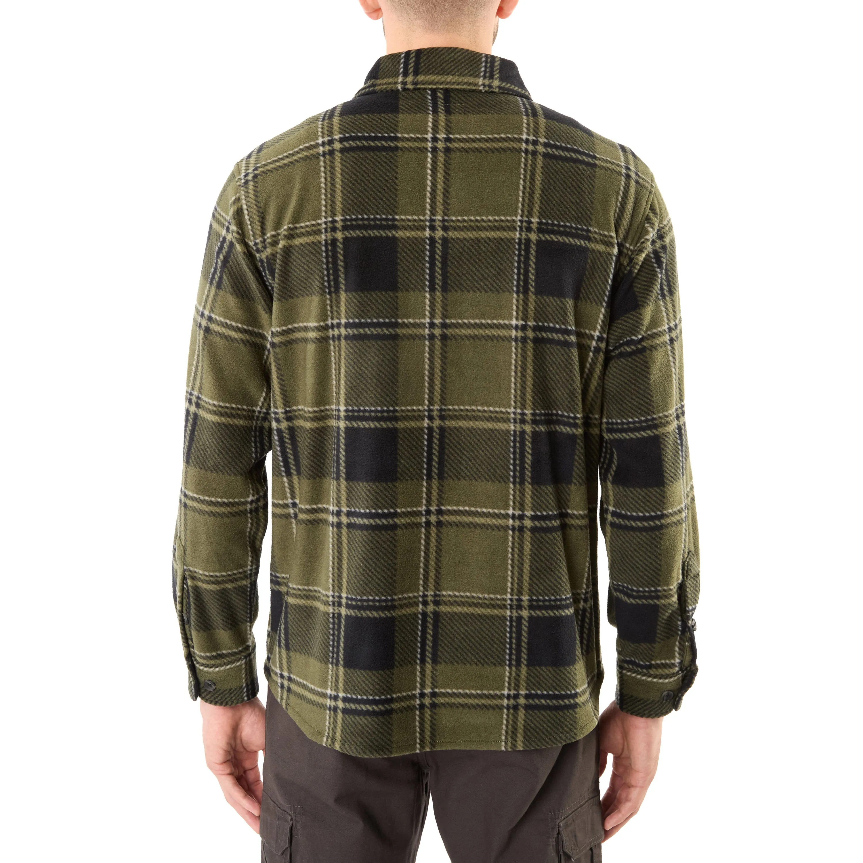 PRINTED PLAID MICROFLEECE SHIRT