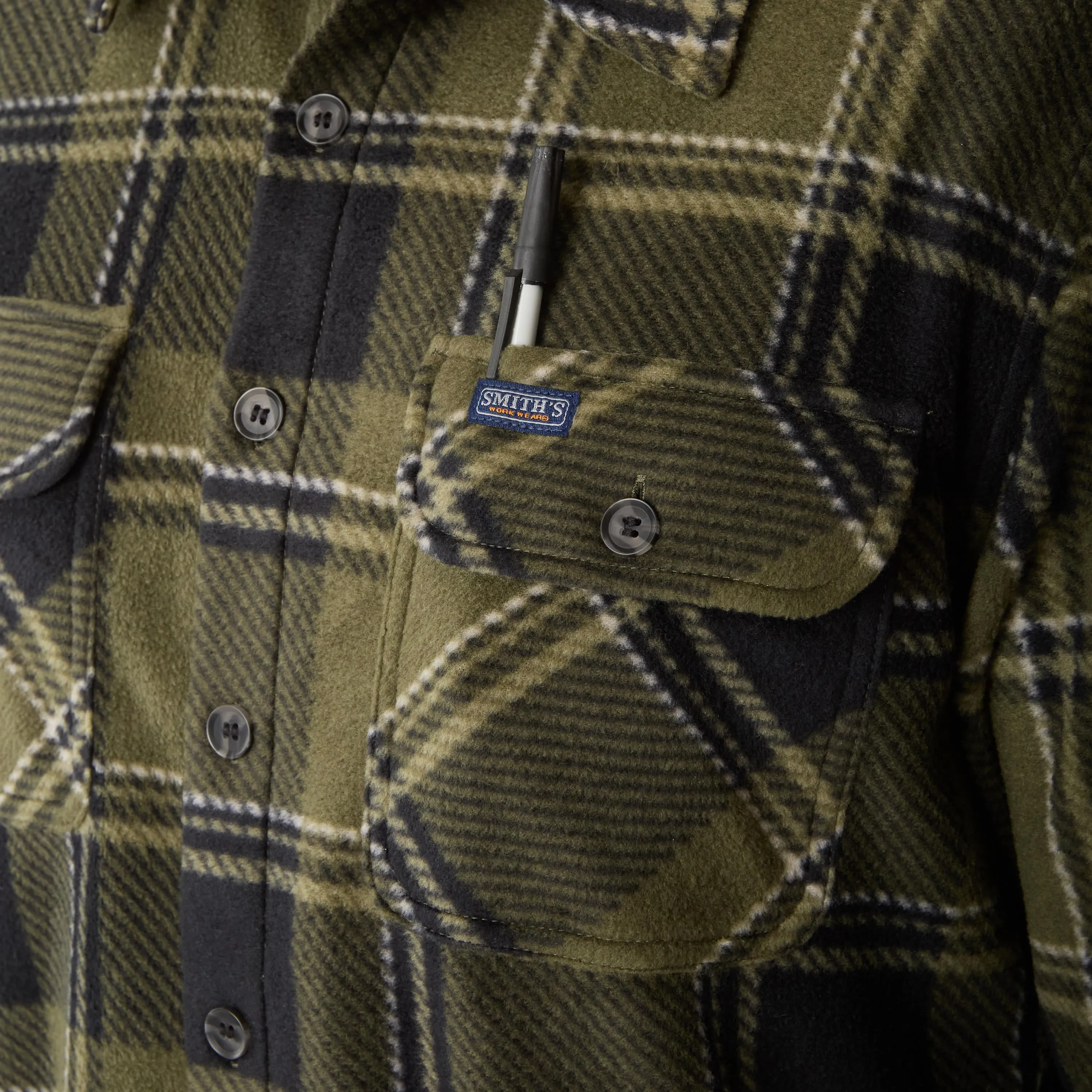 PRINTED PLAID MICROFLEECE SHIRT