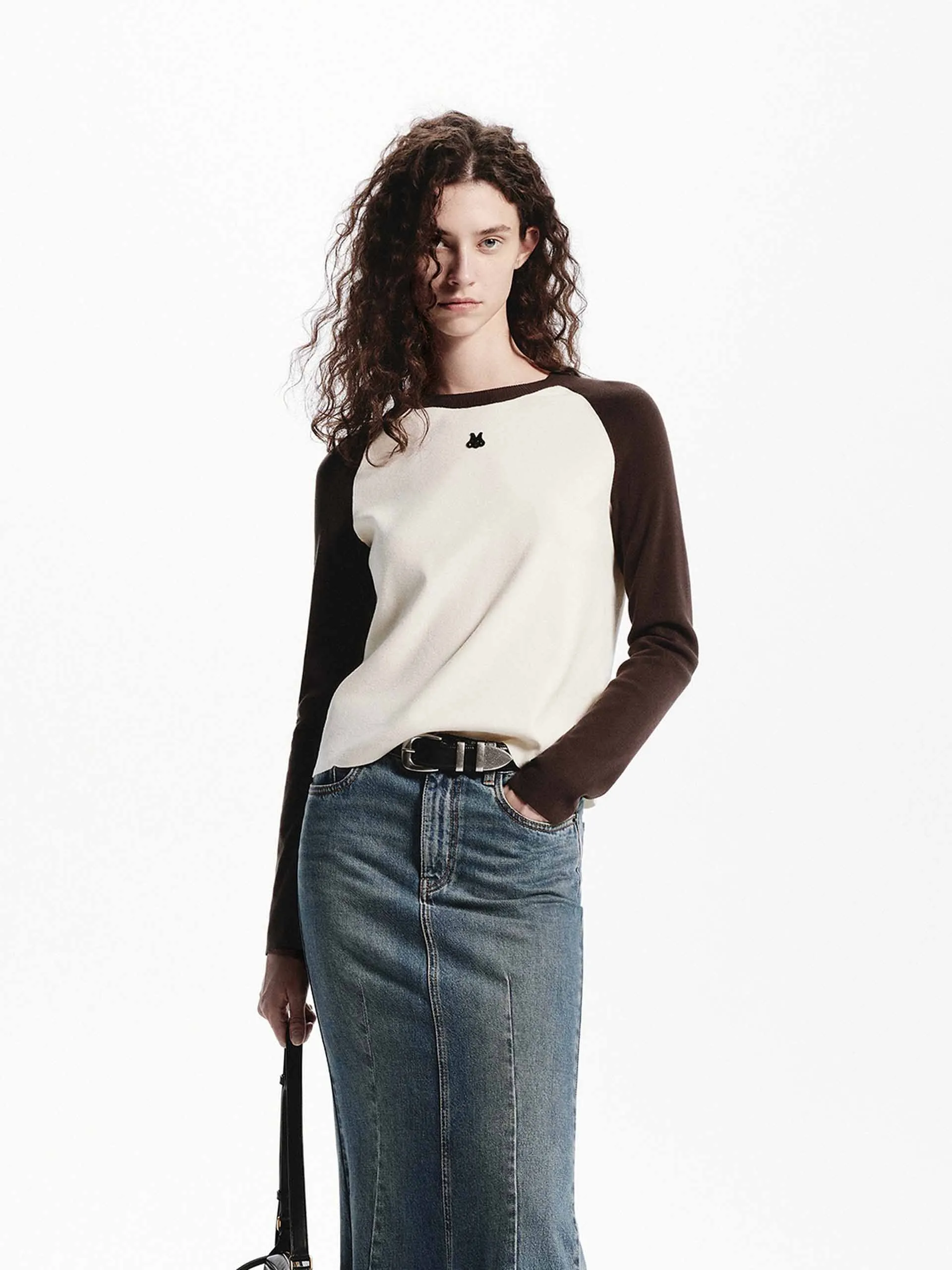 Raglan Sleeve Knitted Top