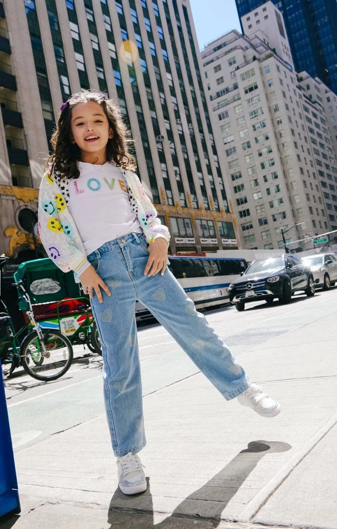 Rainbow Emoji Sequin Bomber