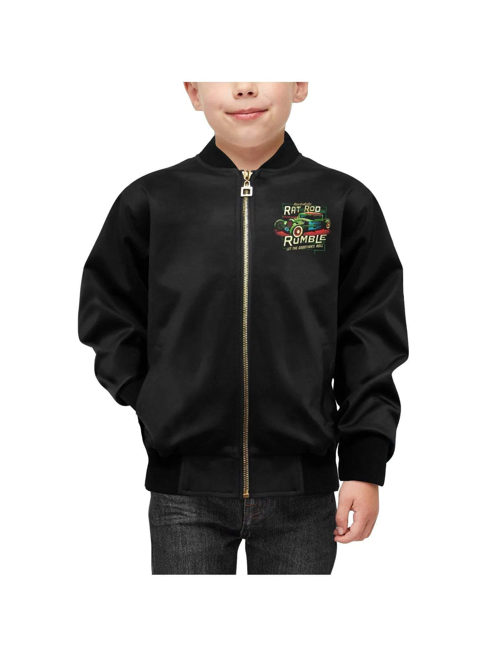 Rat Rod Rumble Kid's Bomber Jacket With Pockets