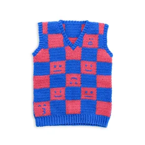 Red Heart Crochet Checkerboard Mood Sweater Vest