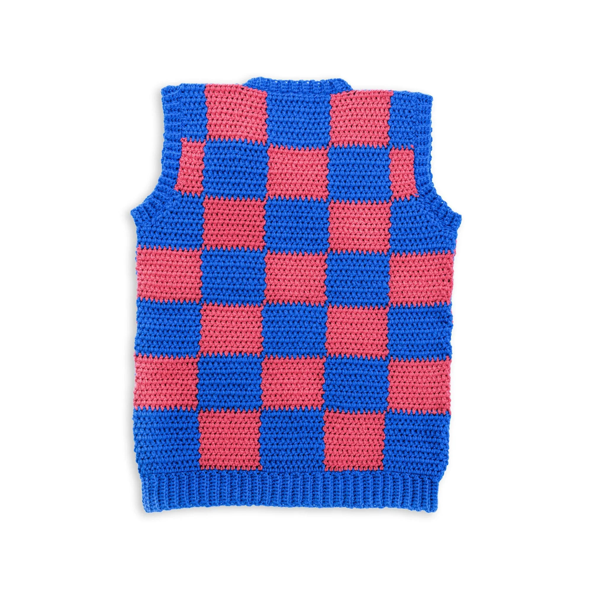 Red Heart Crochet Checkerboard Mood Sweater Vest