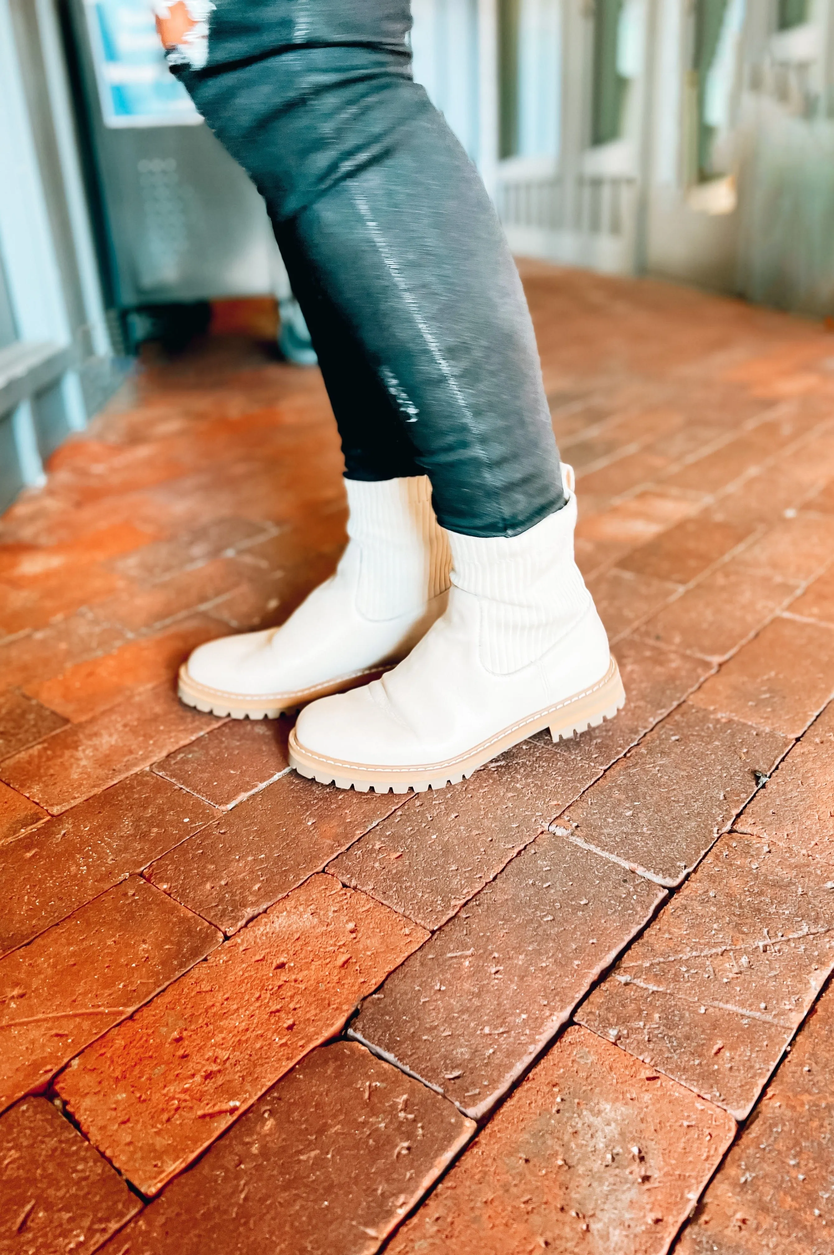 Remi Knit Top Booties Beige