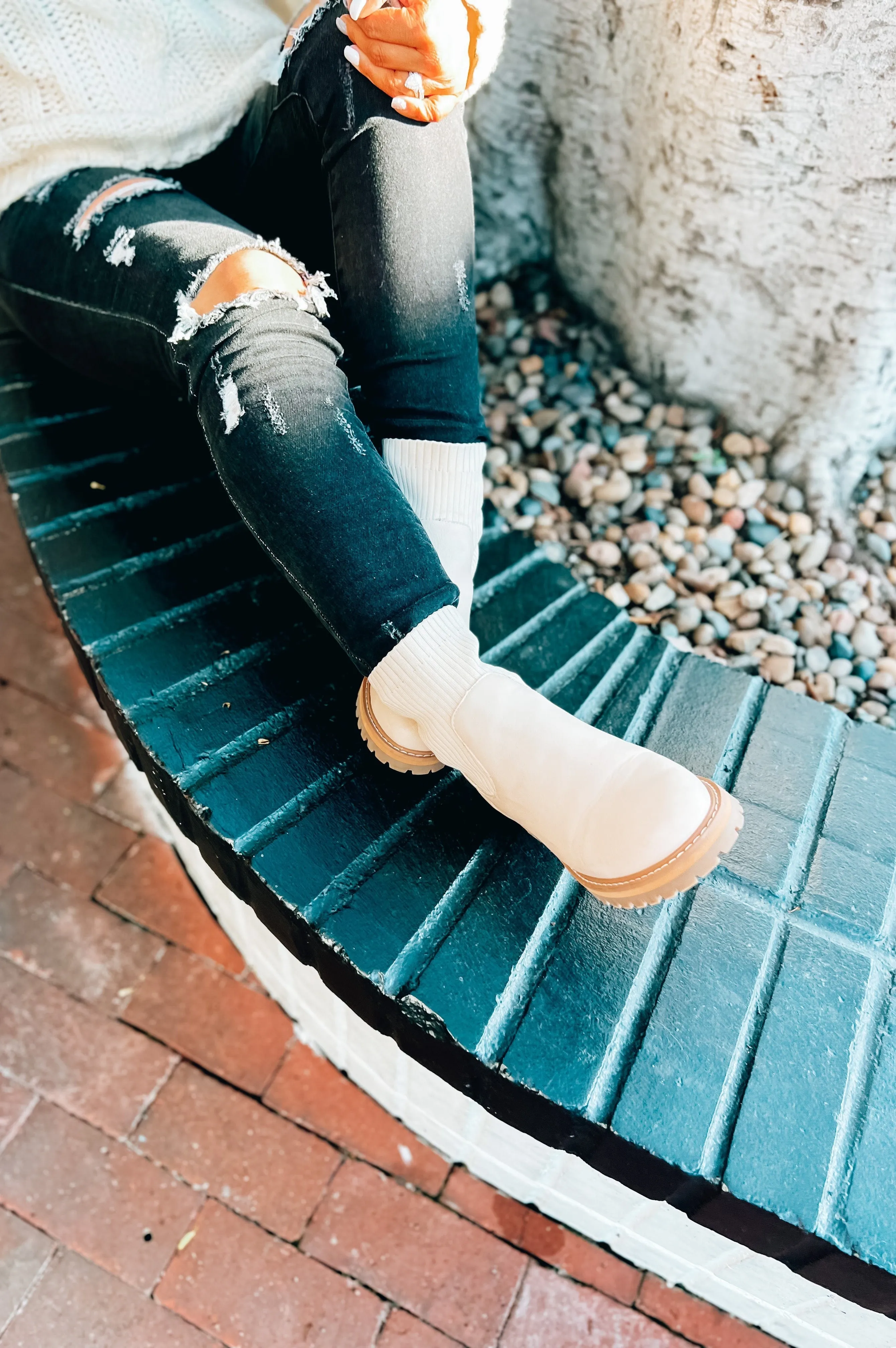 Remi Knit Top Booties Beige