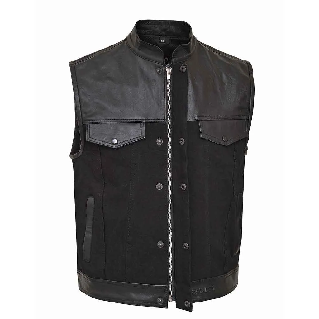 RIDERACT® Denim Leather Vest K2 Black