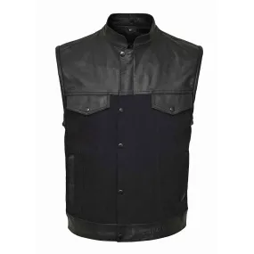 RIDERACT® Denim Leather Vest K2 Black