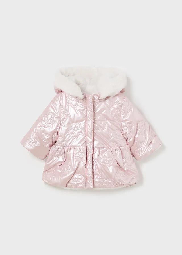 Rose Reversible Fuzzy Bear Ear Coat