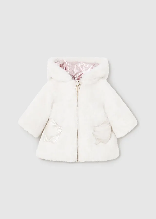 Rose Reversible Fuzzy Bear Ear Coat