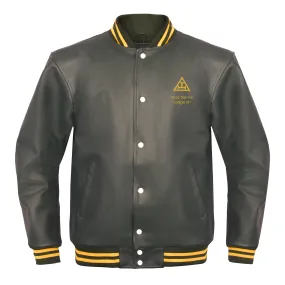 Royal Arch Chapter Jacket - Leather With Customizable Gold Embroidery