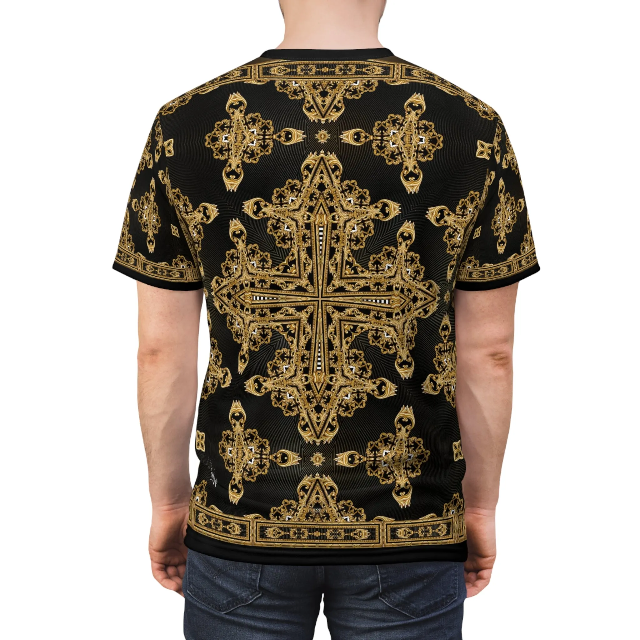 Russian Baroque T-Shirt Unisex Tee All Over Print T-Shirt Decorative Gold Tee Unisex T-Shirt  | D20039