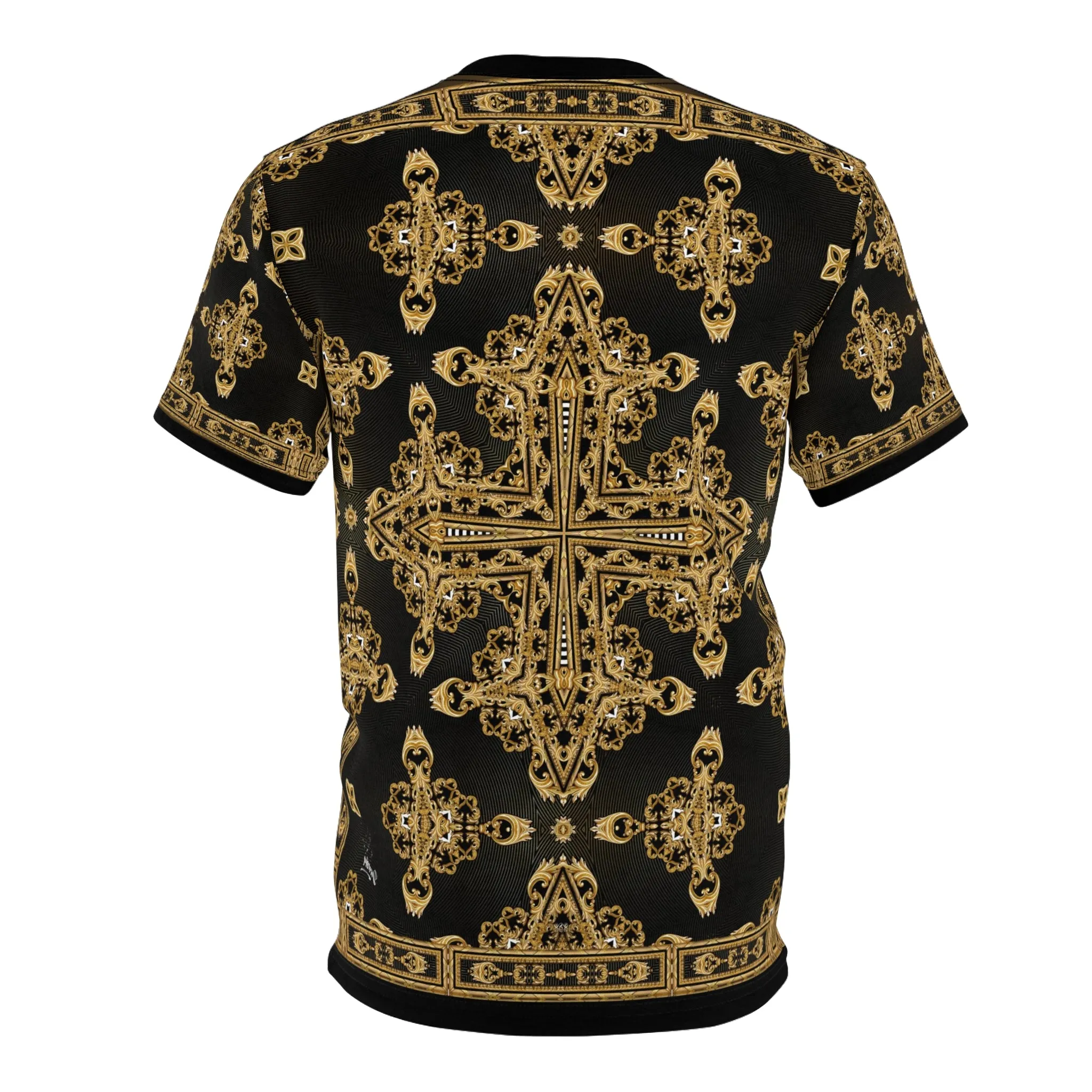 Russian Baroque T-Shirt Unisex Tee All Over Print T-Shirt Decorative Gold Tee Unisex T-Shirt  | D20039