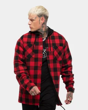 Saint Morta Men's Assassin Hooded Flannel Shacket Red/Black