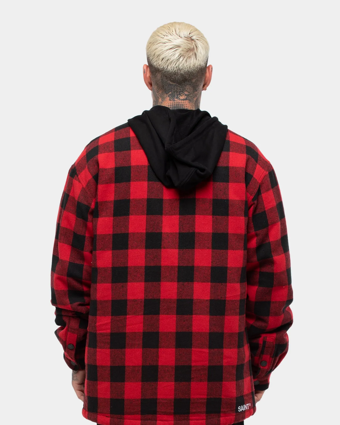 Saint Morta Men's Assassin Hooded Flannel Shacket Red/Black