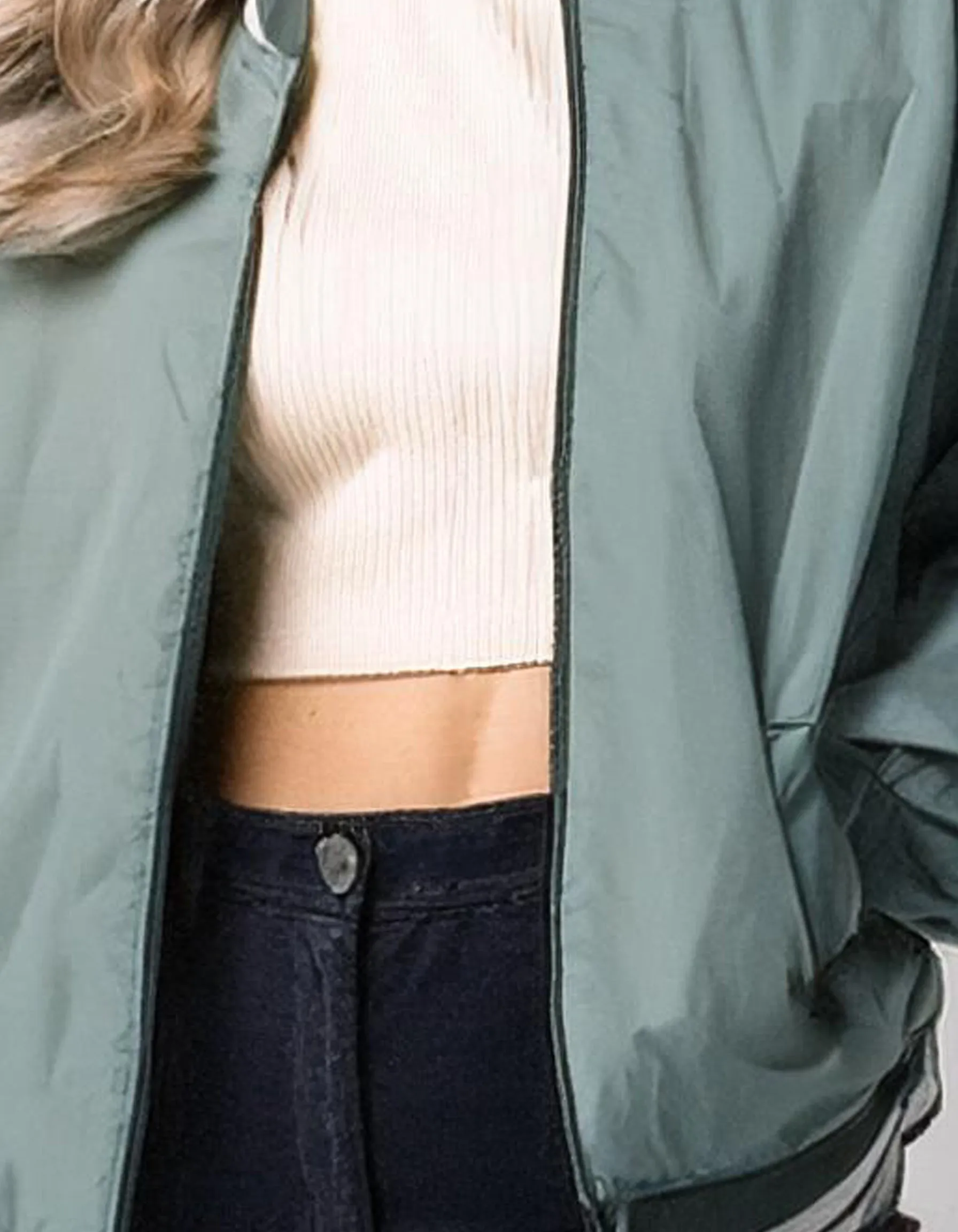 Seafoam Green Bomber Jacket