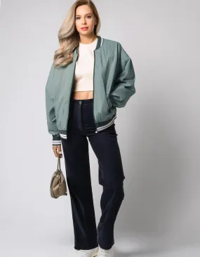 Seafoam Green Bomber Jacket