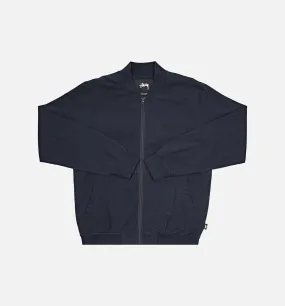 Seersucker Bomber Mens Jacket - Navy