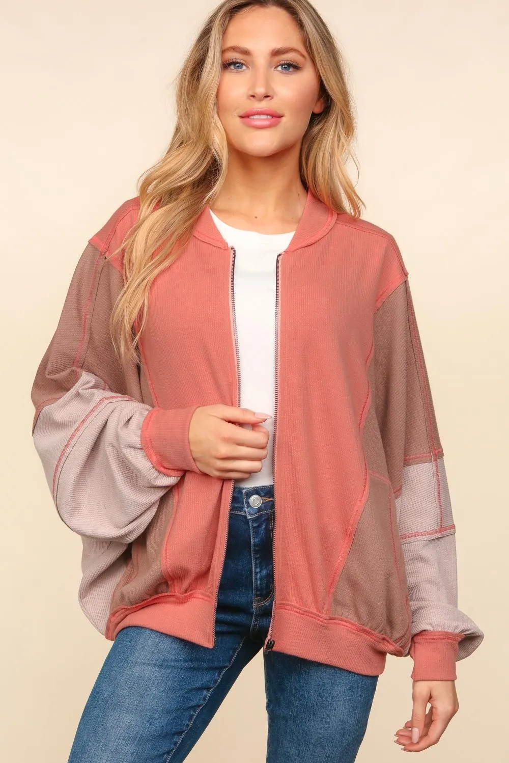 Sienna Colorblock Bomber Jacket