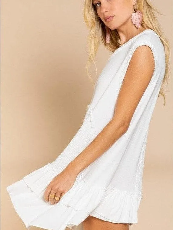 Sleeveless   Ruffled Tunic Mini Dress