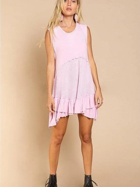 Sleeveless   Ruffled Tunic Mini Dress