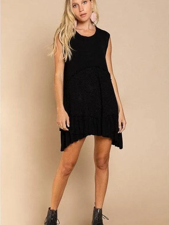 Sleeveless   Ruffled Tunic Mini Dress