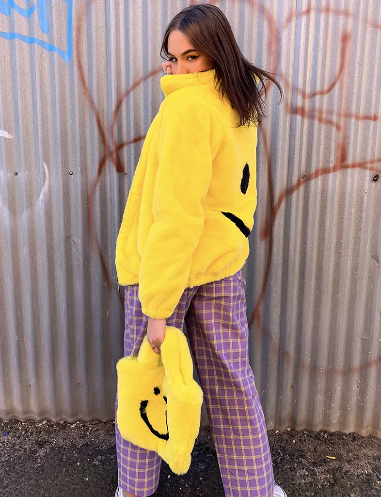 SMILEY FAUX FUR COAT - YELLOW ✰ MADE 4 U ✰