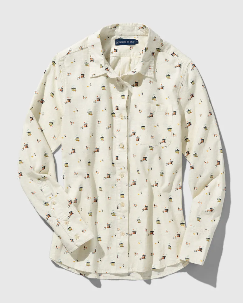 SoftHemp™ Printed Chambray Button Down