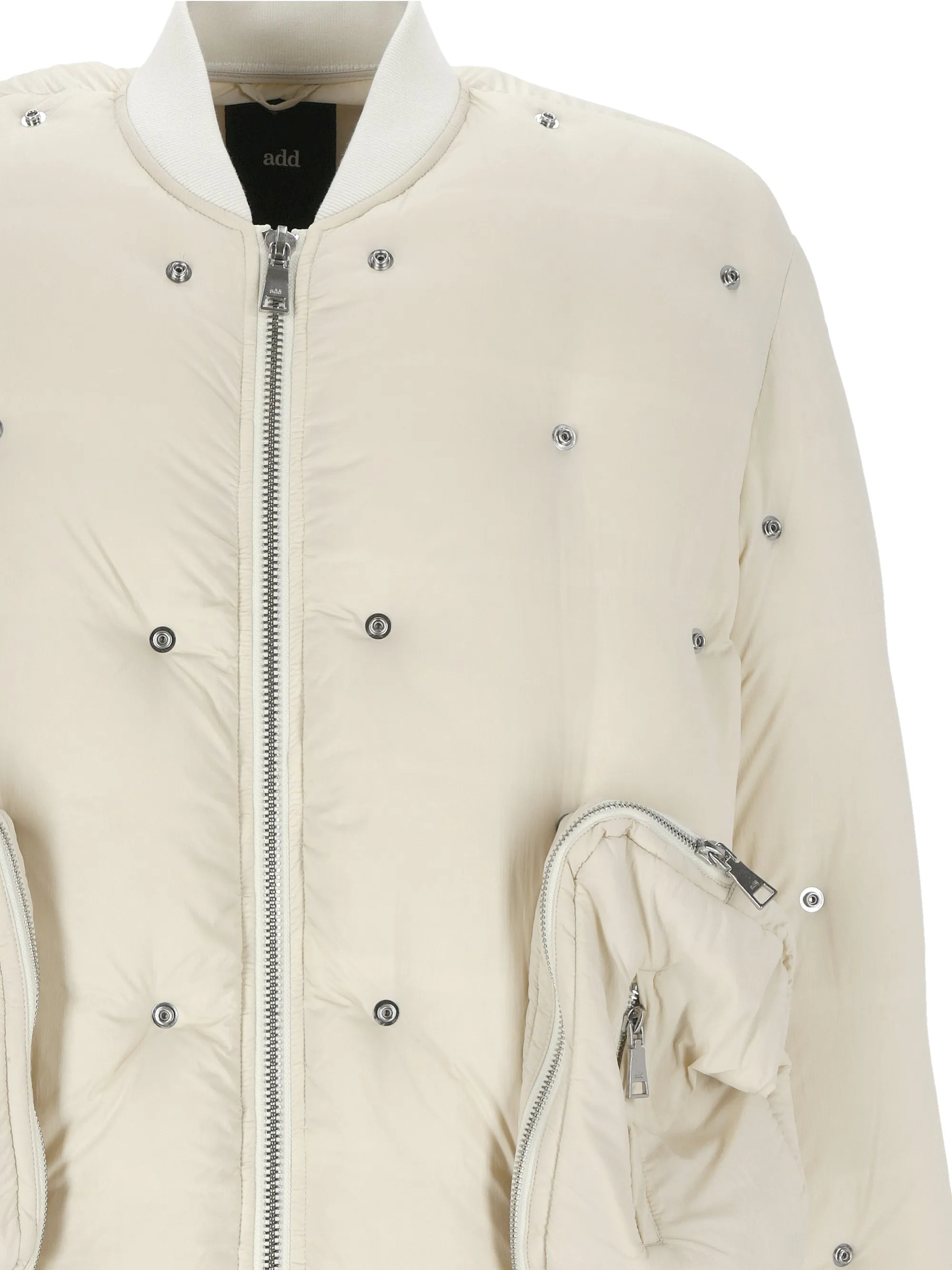 Studded Water-Repellent Bomber Jacket