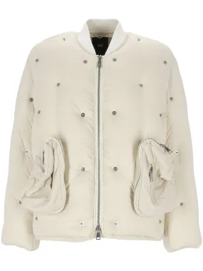 Studded Water-Repellent Bomber Jacket