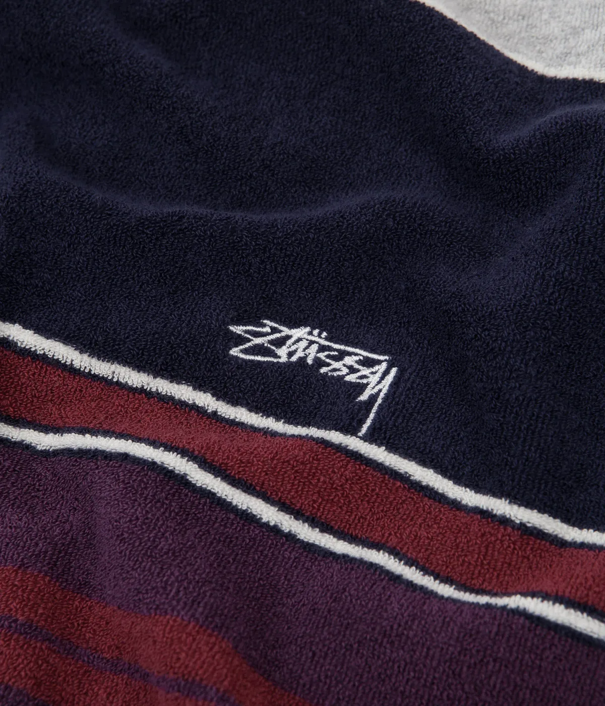 Stussy Hudson Stripe Crew T-Shirt - Navy