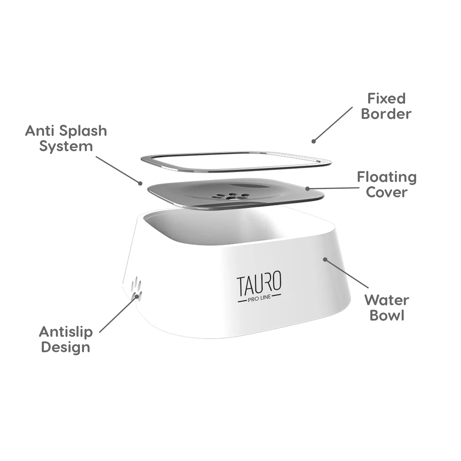 Tauro Pro Line bowl for water, grey