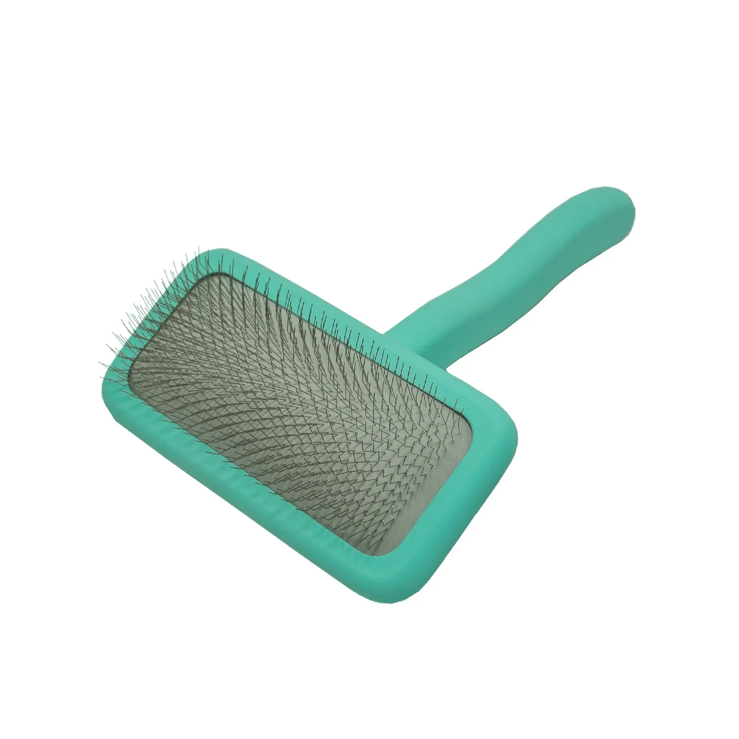 Tauro Pro Line Ergonomic Non-Slip Wooden Rectangular Dog & Cat Brush For All Hair Type Comfortable Brushing And Detangling, teeth 0.43 in, mint